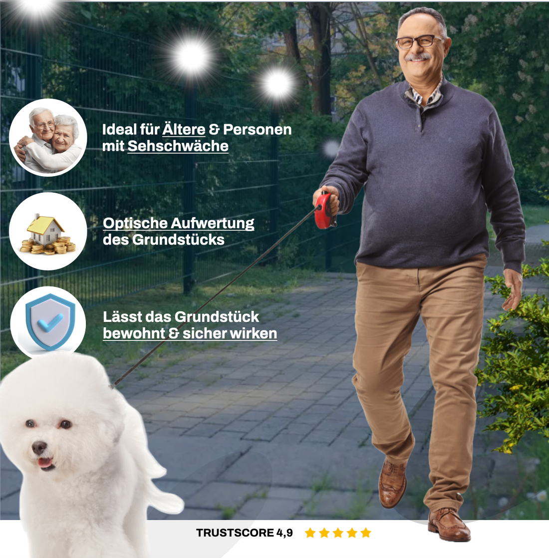 6040 Solar Zaunleuchte LED ch